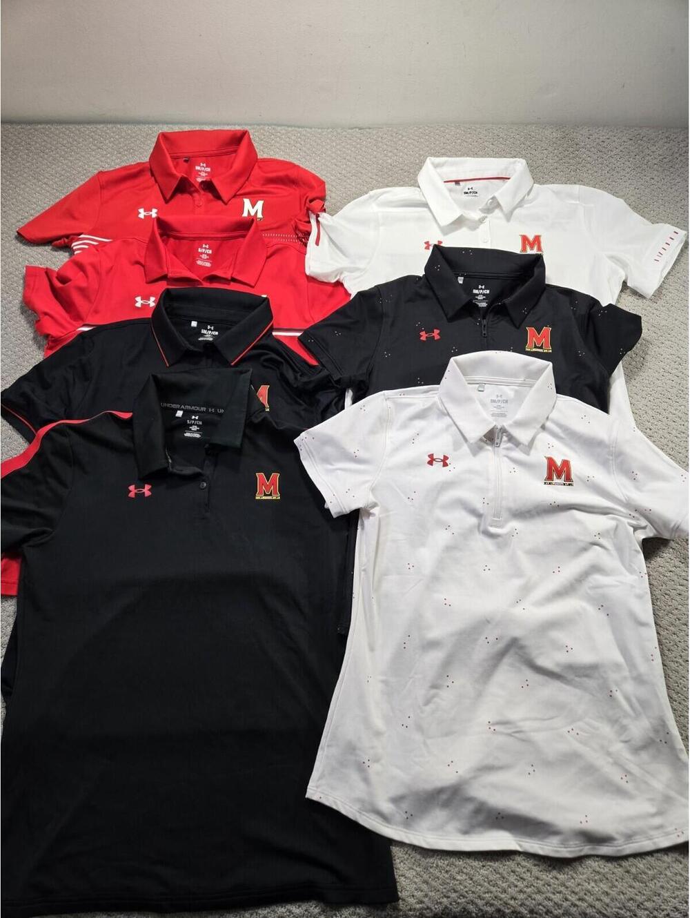Maryland Terrapins Shirt Top Lot Of 7 Small Womens Golf Under Armour Ladies